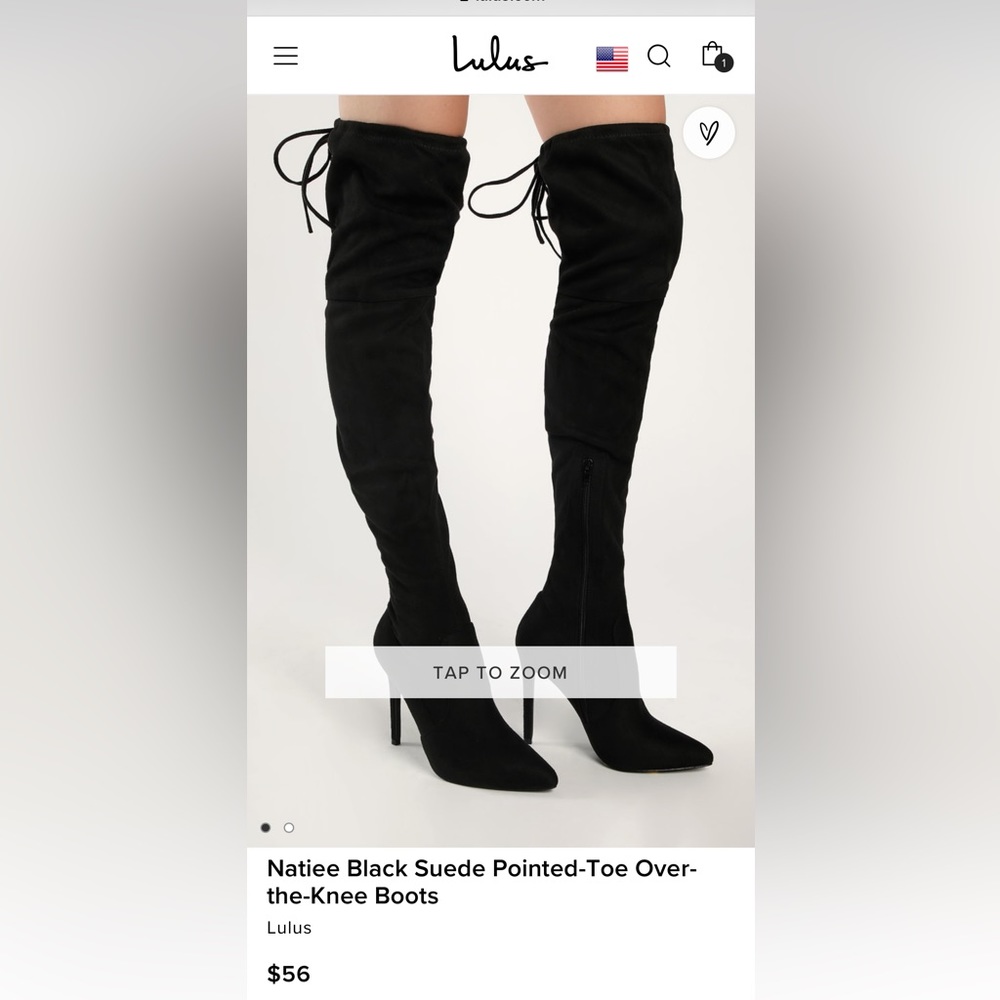 Lulu’s Faux Suede Thigh-High Stiletto Boots